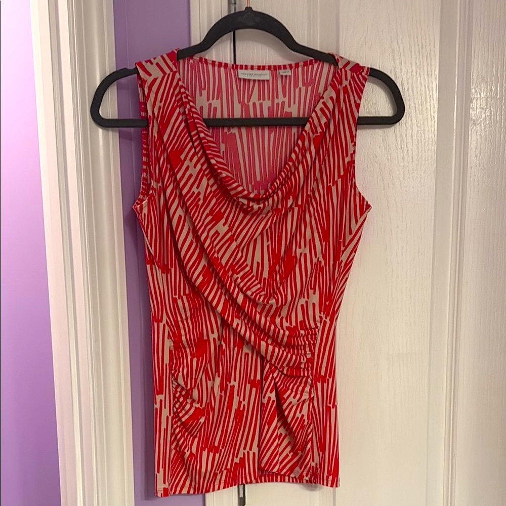 Pink Patterned Sleeveless Top